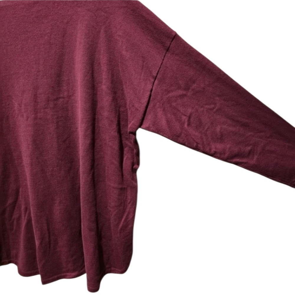 Michael Kors Deep Burgundy Knit Sweater With Button Shoulder Accents Size 2X - Picture 4 of 6